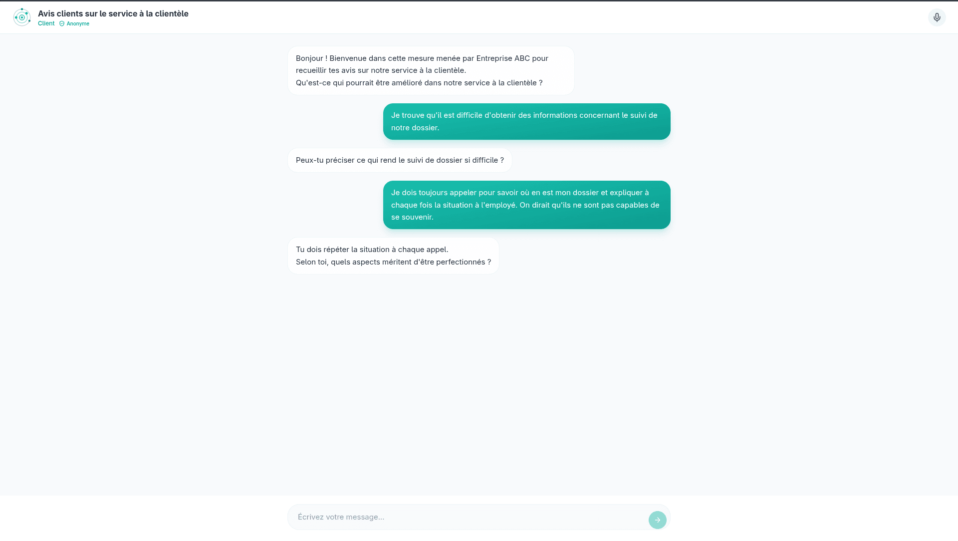 Participation par texte — conversation avec l'IA