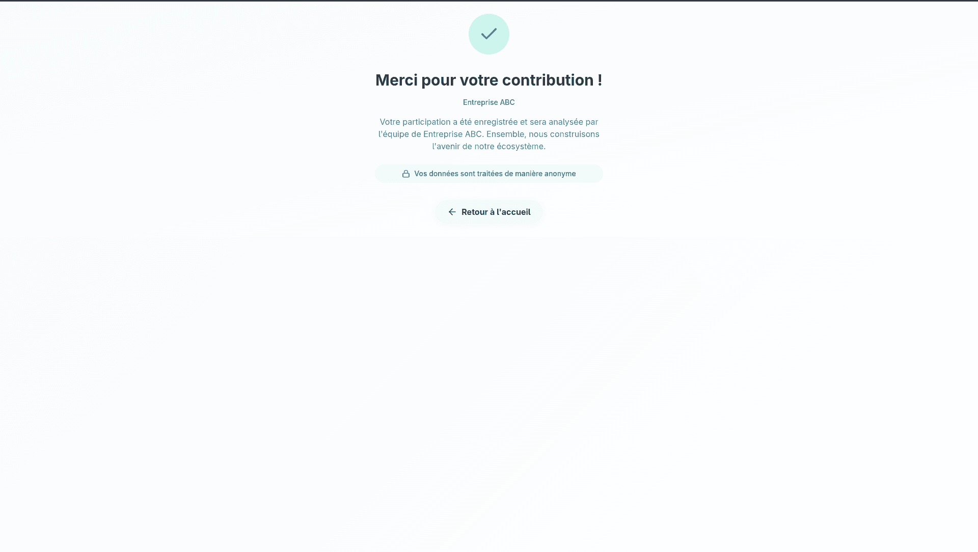 Page de remerciement