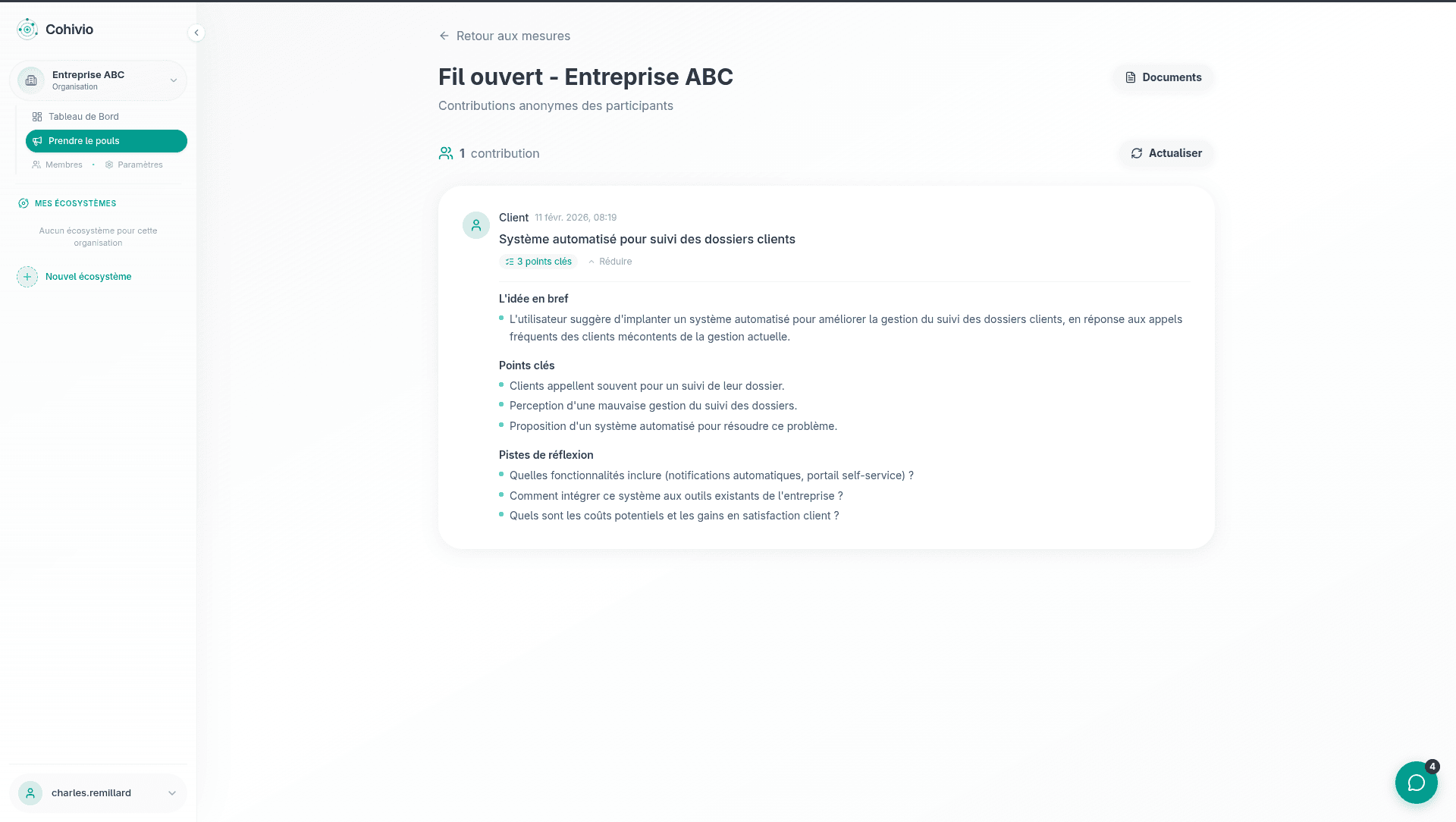 Synthèse des contributions du Fil ouvert